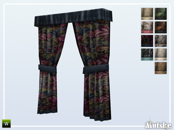 Sims 4 — Alma Grand Window Hangings Recolor A 1x1 by Mutske — This curtain is part of the Alma Constructionset. Made by