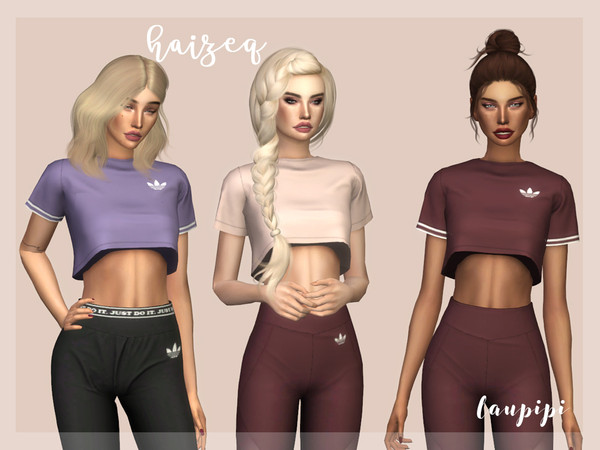Sims 4 — Haizea by laupipi2 — New sport T-shirt! Enjoy :) New mesh, all LODs 15 Swatches Shadow and normal maps Base game