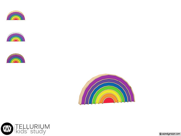 Sims 4 — Tellurium Rainbow Decor by wondymoon — - Tellurium Kids' Study Room - Rainbow Decor - Wondymoon|TSR -