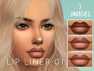 Sims 4 — Lip Liner 01 by cutelolxox — Lip liner with 3 swatches Category: Face paint Age: All Gender: All 