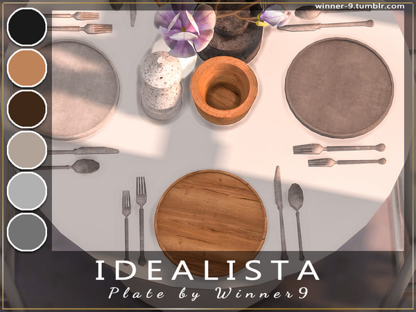 Sims 4 — Idealista Plate by Winner9 — Plate from my dining set Idealista, you can find it easy in your game by typing