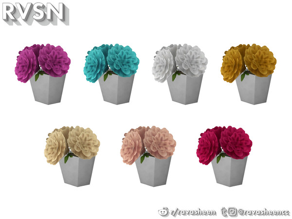 Sims 4 — Peg To Differ - Flowers by RAVASHEEN — Give your Peg To Differ pegboard some life with this vibrant flower