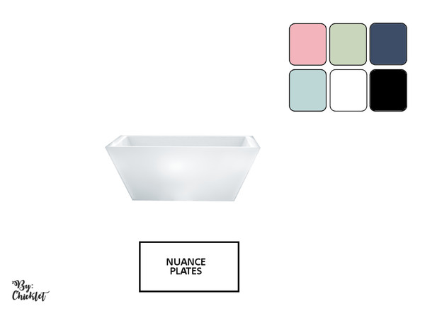 Sims 4 — Nuance Square Bowl Deco by Chicklet — Part of the Nuance Dining Room Set Includes: Square Bowl Deco, 6 Swatches