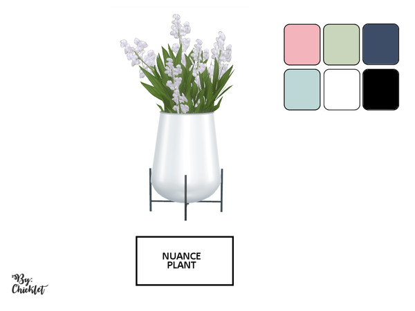 Sims 4 — Nuance Plant by Chicklet — Part of the Nuance Dining Room Set Includes: Plant on Stand, 6 Swatches Requires: