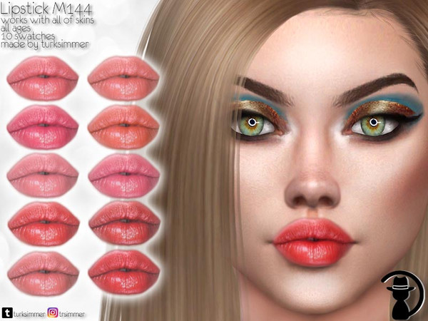 Sims 4 — Lipstick M144 by Daph's — 10 Swatches Works with all of skins Custom Thumbnail All ages For; Female