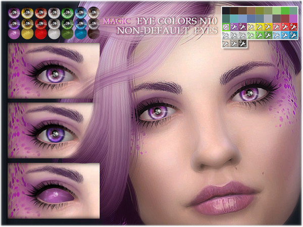 Sims 4 — Magic eye colors 10 NON-DEFAULT by BAkalia — Hello Magic eye colors for fantasy Sims, offering 7 basic colors