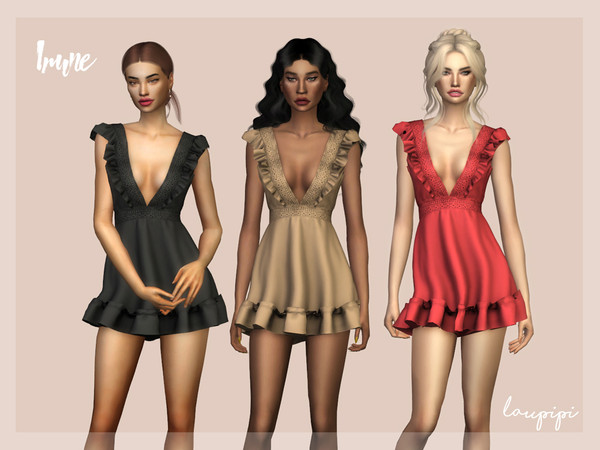 Sims 4 — Irune by laupipi2 — Hey guys! A new little spring collectio is here, and that's one the dresses on it! Enjoy :)