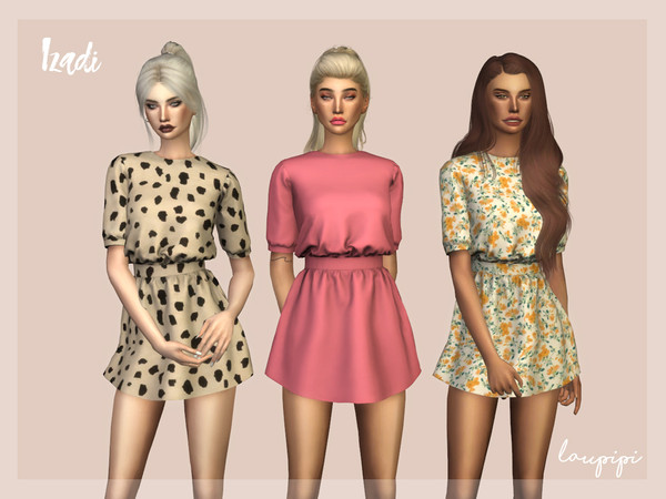 Sims 4 — Izadi by laupipi2 — Hey guys! A new little spring collectio is here, and that's one the dresses on it! Enjoy :)