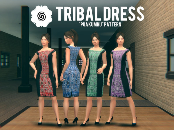 Sims 4 — Tribal Dress [EA Recolor] by gabe_flxtcher — Originated from Sarawak on the island of Borneo, Pua Kumbu is