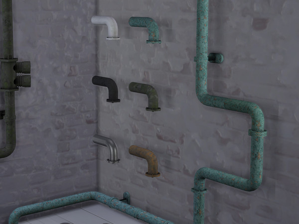Sims 4 — Bend Down (right) by Cyclonesue — A 1 x 1 section of pipe from my pipe sets. Comes in 6 nice and not-so-nice