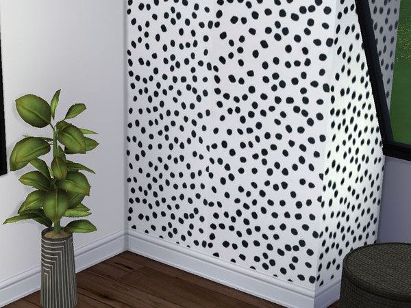 Sims 4 — Dalmatian Pattern Walls Set by dksimsxo — Seamless pattern walls set - 1 feature wall and 1 complimentary solid