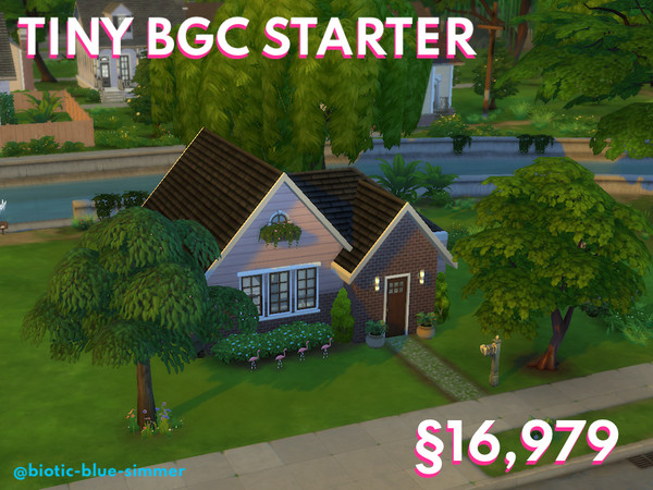Sims 4 — Tiny BGC Starter 17K NO CC by Biotic_Blue_Simmer — A delightful starter home that's on the larger side of tiny,