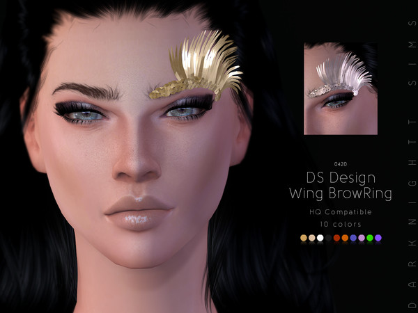 Sims 4 — DS Design Wing BrowRing by DarkNighTt — DS Design Wing BrowRing [Left] Have 10 colors. HQ mod compatible. Custom