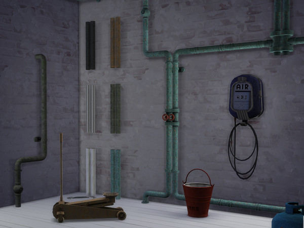 Sims 4 — Extended Vertical Double Pipe by Cyclonesue — A 1 x 1 section of pipe from my pipe sets - extended to reach