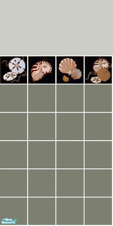 Sims 2 — Shell Tile Set - Grey Wall by s00z — 
