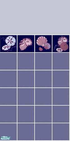 Sims 2 — Shell Tile Set - Blue Wall by s00z — 