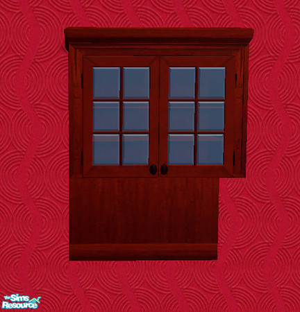 Sims 2 — Cherry Wood Kitchen-Medium Cabinet 2 by RockinRobin — Part of the Cherry Wood Kitchen Set.