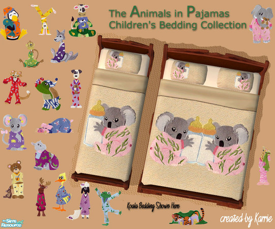 Sims 2 — Animals in Pajamas | Children's by meadows0592 — The "Animals in Pajamas" Children's Bedding