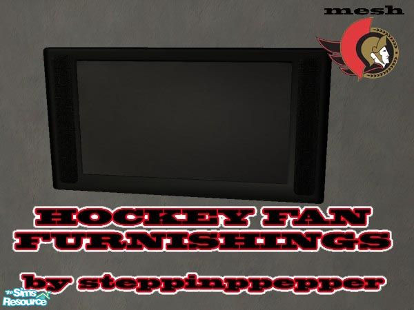 Sims 2 — Hockey Fan Furnishings - TV by steppinpepper — part of Hockey fan furnishings set.