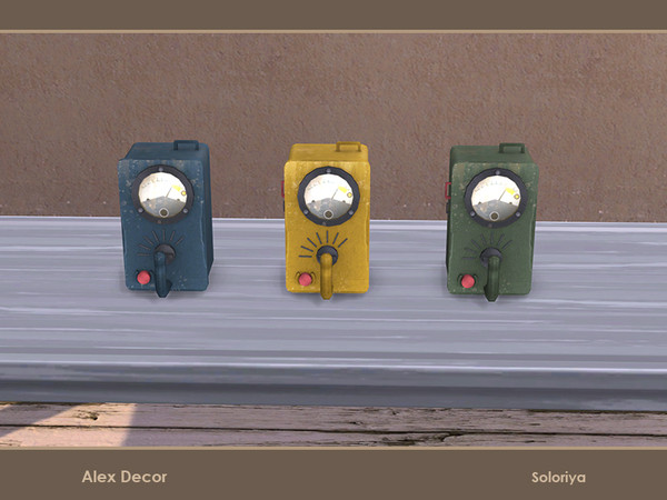 Sims 4 — Alex Decor. Geiger Counter by soloriya — Decorative Geiger counter. Part of Alex Decor set. 3 color variations.