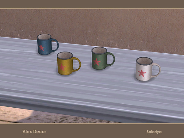 Sims 4 — Alex Decor. Mug by soloriya — Decorative empty mug. Part of Alex Decor set. 4 color variations. Category:
