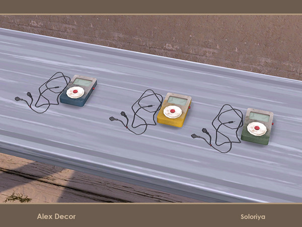 Sims 4 — Alex Decor. MP3 Player by soloriya — Decorative mp3 player. Part of Alex Decor set. 3 color variations.