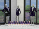 Sims 4 — Female Purple Black Floral Design Jink Dress -Mesh Needed by melindacreations — *Sifix Mesh Required for this
