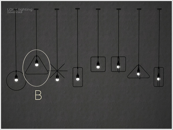 Sims 4 — [Loft lighting] - ceiling lamp B by Severinka_ — Ceiling lamp B From the set 'Loft lighting' Build / Buy