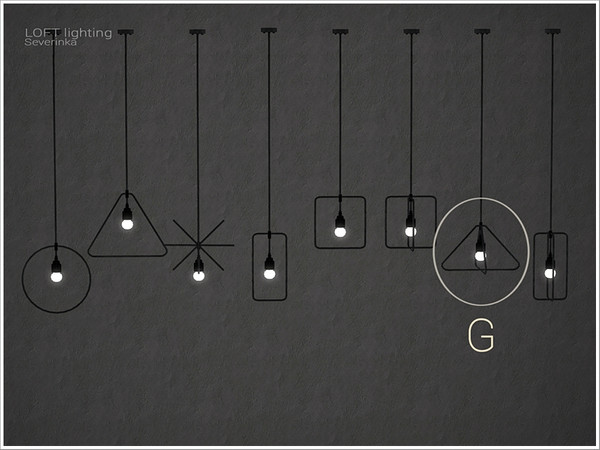 Sims 4 — [Loft lighting] - ceiling lamp G by Severinka_ — Ceiling lamp G From the set 'Loft lighting' Build / Buy