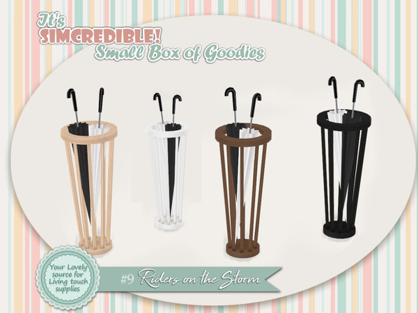Sims 4 — Riders on the storm - Umbrella Rack 1 - REQUIRES SEASONS by SIMcredible! — It's SIMcredible! Small box of
