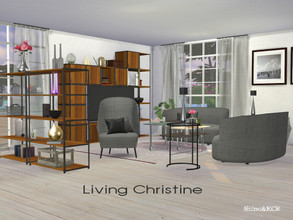 Sims 4 — Living Christine by ShinoKCR — Sleek and modern Livingroom -Loveseat -Living Chair -Pillows for Loveseat and