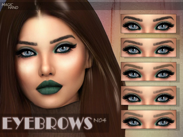 Sims 4 — [MH] Eyebrows N04 by MagicHand — --10 available colors-- --Compatible with HQ settings-- --CAS thumbnail--