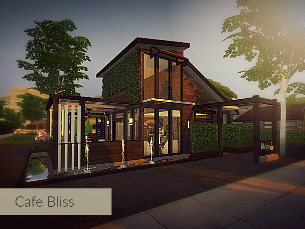 Sims 4 — Cafe Bliss by lnt892 — Welcome to your new favorite coffee spot! Enjoy a hot cup of whatever you like while