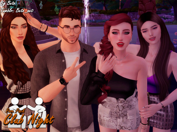 Sims 4 — Club Night - Pose Pack by Beto_ae0 — Group poses to have a great time, I hope you like them To use the poses