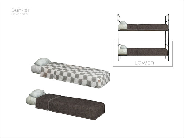 Sims 4 — [Bunker] - single bed matress lower by Severinka_ — Single bed matress lower From the set 'Bunker' Build / Buy