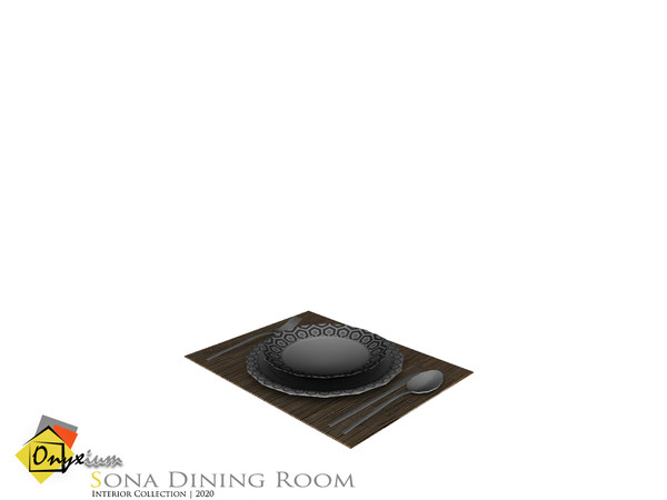 Sims 4 — Sona Placemat With Fork, Knife, Spoon And Plates by Onyxium — Onyxium@TSR Design Workshop Dining Room Collection