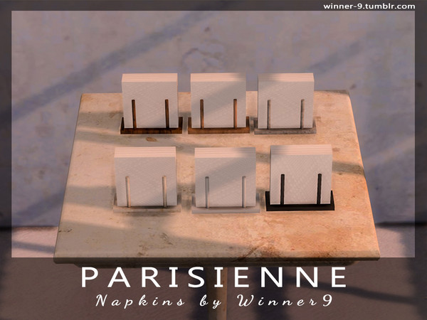 Sims 4 — Parisienne Napkins by Winner9 — Napkins from my cafe dining set Parisienne, you can find it easy in your game by
