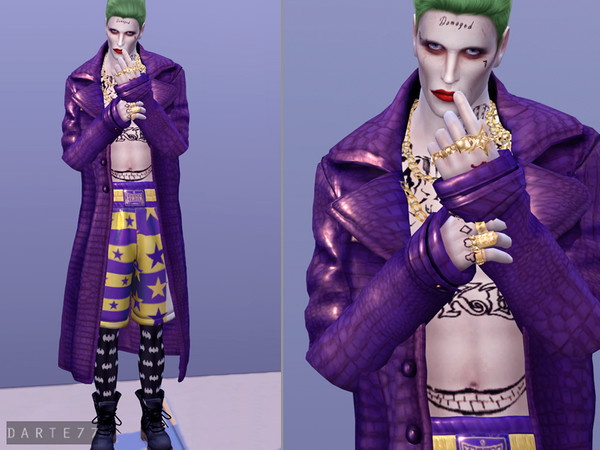 Sims 4 — Joker (SuicideSquad) - Top by Darte77 — This is the leather coat (Top) - 2 swatches - All maps (Shadow, Specular