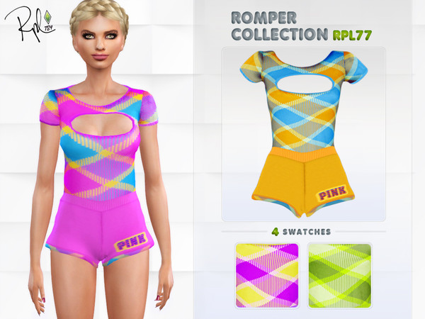 Sims 4 — Romper Collection RPL77 by RobertaPLobo — :: 4 swatches :: New Mesh :: All lods] :: Found in Jumpsuits :: Age: