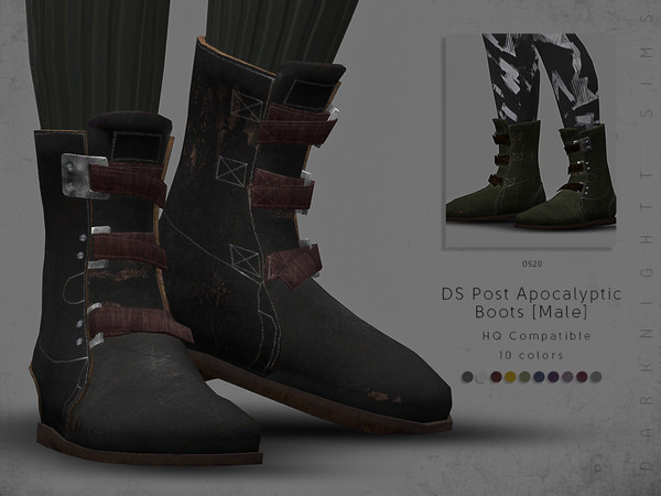 Sims 4 — DS Post Apocalyptic Boots [Male] by DarkNighTt — DS Post Apocalyptic Boots [Male] Have 10 colors. Detailed mesh.