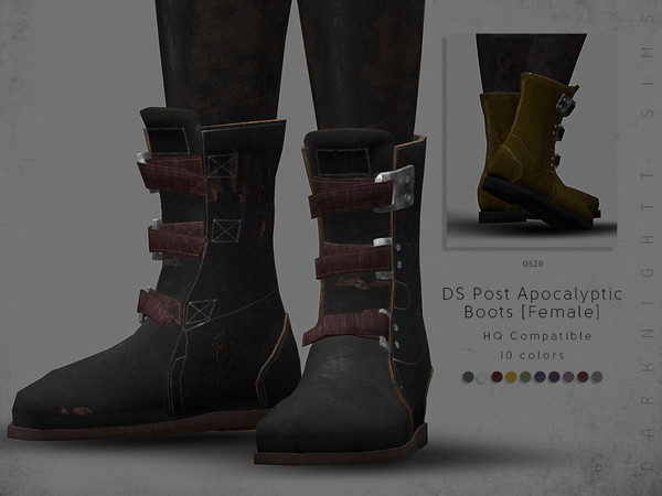 Sims 4 — DS Post Apocalyptic Boots [Female] by DarkNighTt — DS Post Apocalyptic Boots [Female] Have 10 colors. Detailed