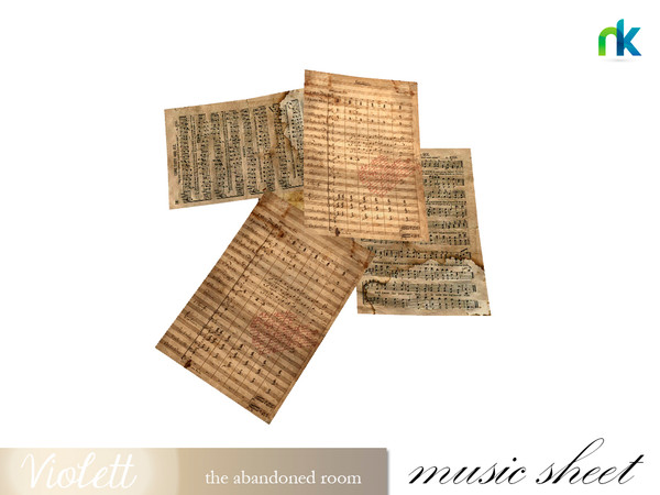 Sims 4 — Nikadema Violett Music Sheets by nikadema — The perfect combination for the violin, some music sheets. 