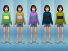 Sims 4 — UNDERTALE Chara - Holiday Celebration needed by chicflic — A recolor of the child sweatshirt to match Chara's