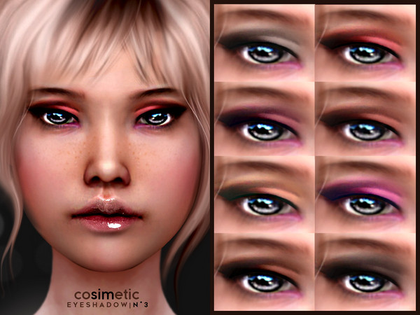 Sims 4 — Eyeshadow N3 by cosimetic — - This eyeshadow can use on all genders and from teen to elder. - Contains [ 25 ]