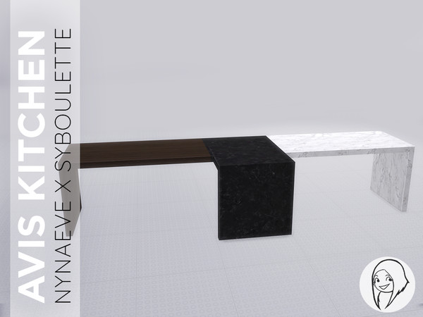 Sims 4 — Avis Kitchen Counter Island V2 BLUE [Mesh NOT included] by Syboubou — This is a blue version of the Avis Counter