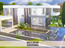 Sims 4 — White Orchid by Chocophobia — White Orchid is a big contemporary house with three bedrooms and bathrooms. It has
