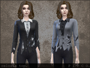 Sims 4 — Celosia Top. by Pipco — a stylish ripped top. 2 swatches base game compatible ea mesh edit / new mesh all lods