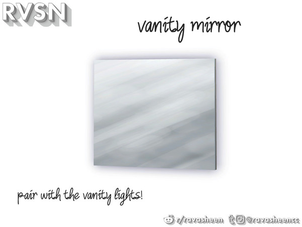 Sims 4 — Social Distancing Vanity Mirror by RAVASHEEN — Times are cray and some simmies are social distancing and working
