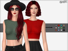 Sims 4 — Sleeveless Jumbo Rib Top by OranosTR — - EA Mesh [Edited] - 12 Colors - HQ mode compatible - Handmade Texture