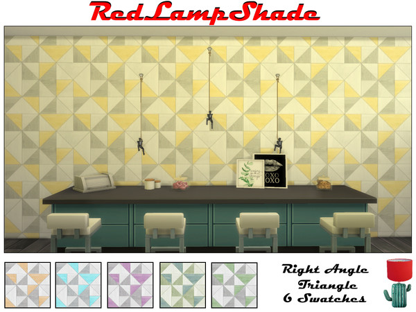 Sims 4 — Right Angle Triangle by RedLampShade — A geometrical triangle pattern, what's your favourite angle? Yellow,